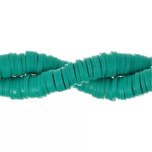 Cuentas arandalas Heishi 6x1 mm - Verde menta x45 cm