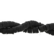 Cuentas arandalas Heishi de arcilla polimérica 6x1 mm Negro x45 cm