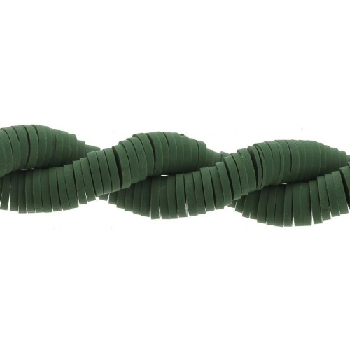 Cuentas arandalas Heishi 6x1 mm Botella verde x46 cm