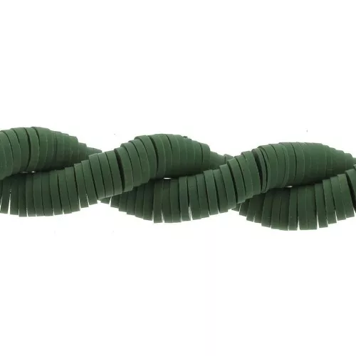 Cuentas arandalas Heishi 6x1 mm Botella verde x46 cm