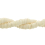 Cuentas arandalas Heishi de arcilla polimérica 6x1 mm Crema x45 cm