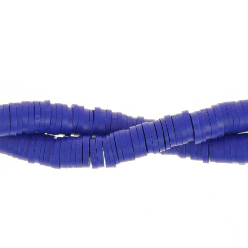 Cuentas arandalas Heishi 6x1 mm Azul duro x44 cm