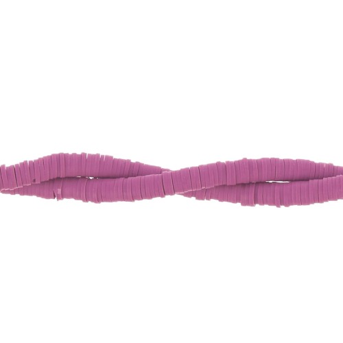 Arandelas Heishi de arcilla polimérica 6x1 mm Orchidea x43 cm