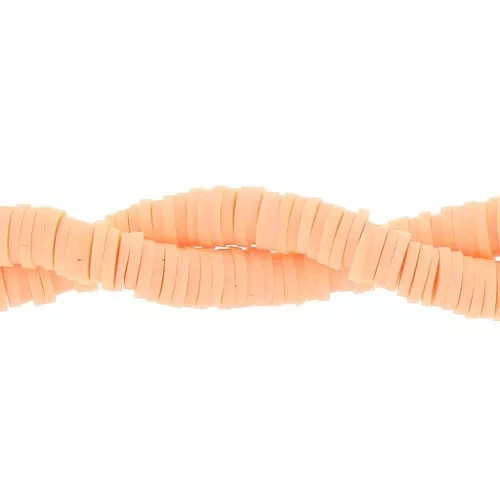 Cuentas arandalas Heishi de arcilla polimérica 6x1 mm Salmón x39 cm