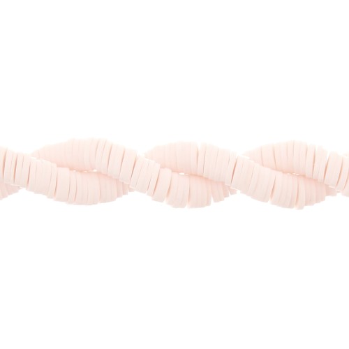Arandelas Heishi de arcilla polimérica 6x1 mm Rose pâle x44 cm