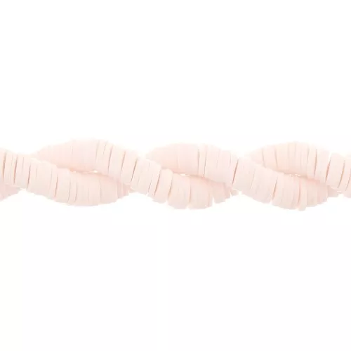 Cuentas arandalas Heishi 6x1 mm Rosa pálido x44 cm