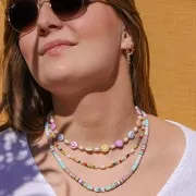 Arandelas Heishi de arcilla polimérica 6x1 mm Rose pâle x44 cm