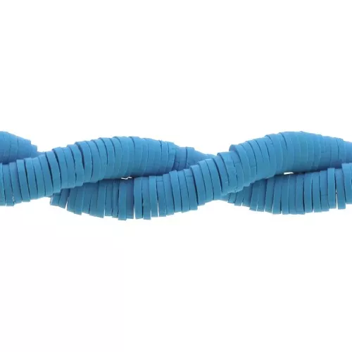Cuentas arandalas Heishi 6x1 mm Azul celeste x39 cm