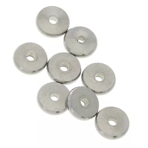 Perles redondoelles plates en Acier Inox 8x2 mm para hacer joyas DIY x8