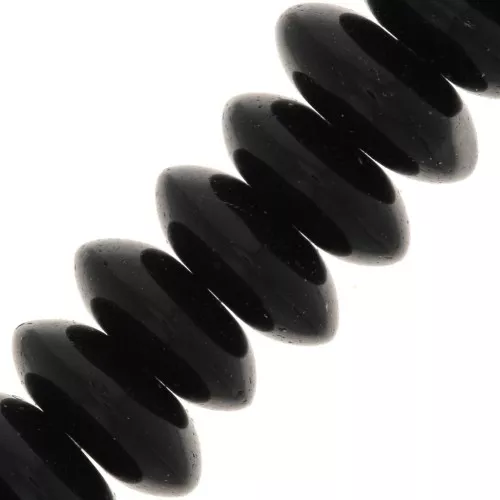 Cuentas Agate Negra rondel 8x3.5 mm x15