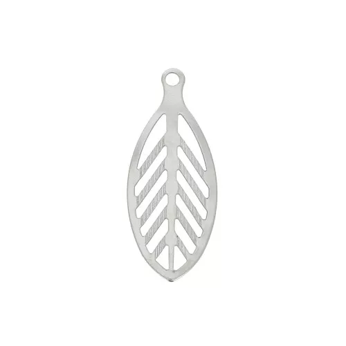 Estampa colgante hoja calado 23x9 mm para hacer joyas - de Acero Inox x4
