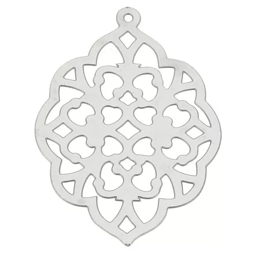 Estampa colgante calada 35x25 mm para hacer joyas DIY - de Acero inox x1