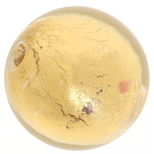 Redonda Murano 12 mm hoja de oro Crystal x1