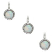 Mini Dije redondo con piedra sintética de imitación ópalo 3 mm Rodiado x1|raw }}