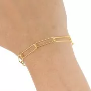 Cadena eslabones rectangulares 6 mm Dorado x50 cm