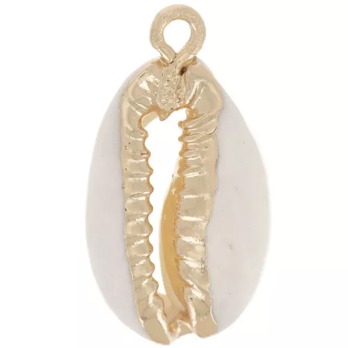 Colgante de concha Cauri 21 mm Natural - Dorado x1