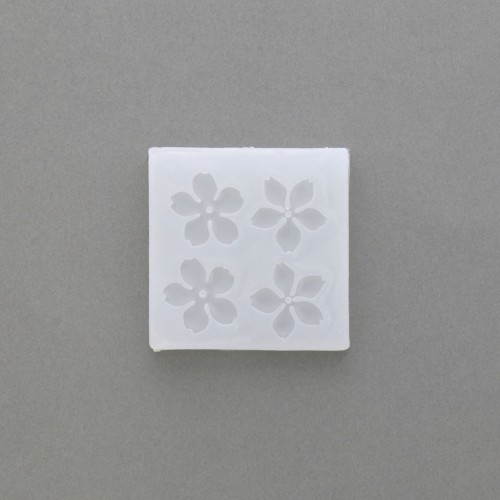 Molde silicono de inclusión en resina 48x48 mm - forma Flor de Cereza x1