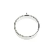 Colgante redondo resina UV, bicomponente, arcilla polimérica 38x33 mm Plateado x1