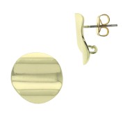 Ganchos para Pendientes redondos martillados con anilla 15 mm - Dorado con oro fino x2