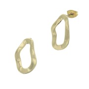 Ganchos para Pendientes ovalados martillados a decorar zamac 20x12 mm - Dorado con oro fino x2|raw }}