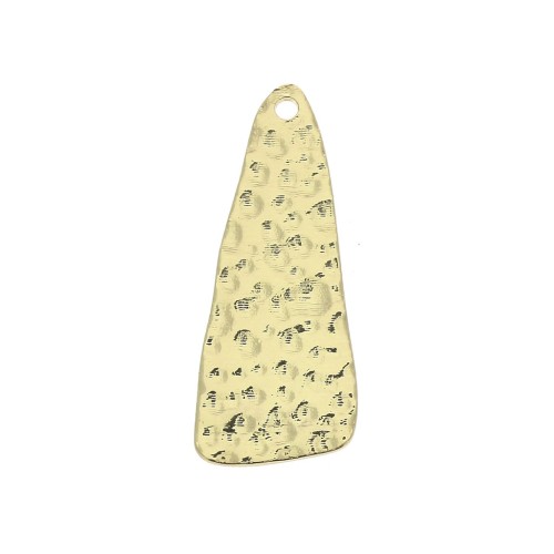 Dije triangular martillado para hacer joyas de fantasía 25x10mm - Dorado x1