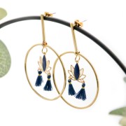 Ganchos para Pendientes con anilla de latón 61x40mm - Rodiado x2