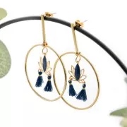 Ganchos para Pendientes con anilla de latón 61x40mm - Rodiado x2