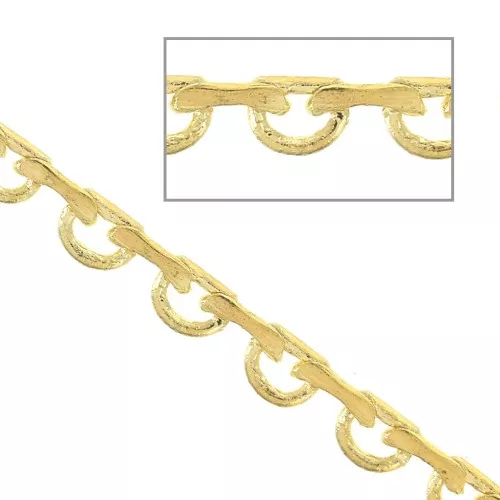 Cadena eslabón de fantasía semicírculo 3 mm de latón - Dorado x1m