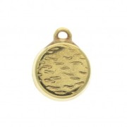 Colgante redondo de zamac y de resina epóxi 15x12 mm Dorado / Mint x1