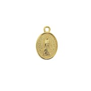 Colgante / dije medallón ovalado símbolos religiosos 17x11mm - Dorado con oro fino x1|raw }}