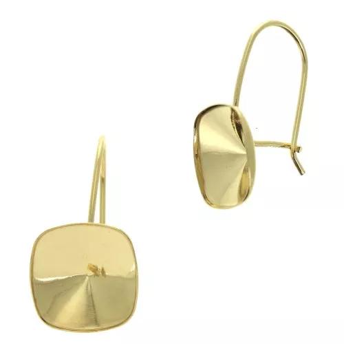 Ganchos de pendientes 4470 12 mm De plata 925 Dorado con oro fino x2