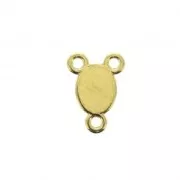 Entrepieza 3 anneaux de zamac & resina epóxi - Virgen María 15 mm Dorado / Rojo x1