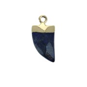 Mini colgante diente de tiburón imitación piedra gema 20 mm Lapis lazuli / Dorado|raw }}