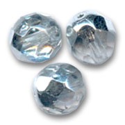 Facetadas 8 mm Crystal Plata x20