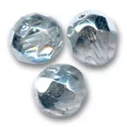 Facetadas 8 mm Crystal Plata x20