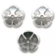 Casquillas Flor 12 mm plateado antiguo x4