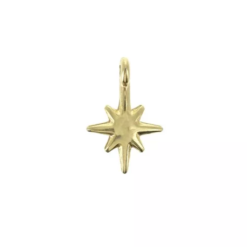 Colgante estrella del norte de zamac 14x10 mm - Dorado con oro fino x1