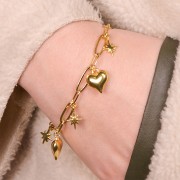 Colgante estrella del norte de zamac 14x10 mm - Dorado con oro fino x1