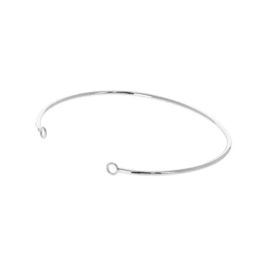 Pulsera jonc ovalado 2 anillas 59x48 mm a decorar- Plateado x1