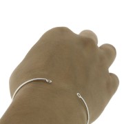 Pulsera jonc ovalado 2 anillas 59x48 mm a decorar- Plateado x1