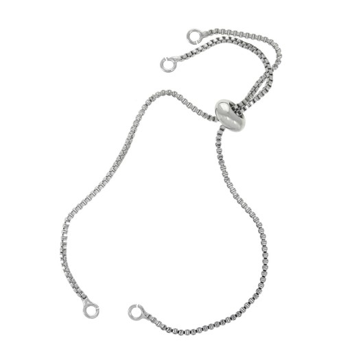 Pulsera ajustable para entrepieza - eslabón veneciana 21 cm - Rodiado x1