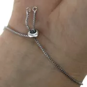 Pulsera ajustable para entrepieza - eslabón veneciana 21 cm - Rodiado x1