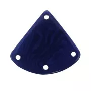 Entrepieza forma triángulo 4 agujeros de Tagua 25x28 mm - Azul marino x1