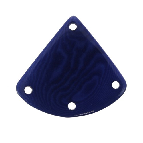 Entrepieza forma triángulo 4 agujeros de Tagua 25x28 mm - Azul marino x1