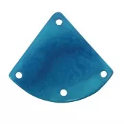 Entrepieza forma triángulo 4 agujeros de Tagua 25x28 mm - Azul Turquesa x1
