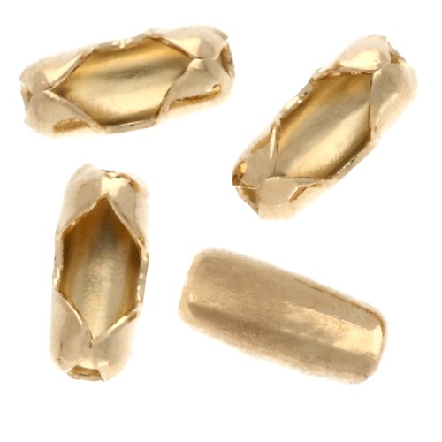 Terminales para cadena de bolas 1.5 mm Dorado con oro fino x10
