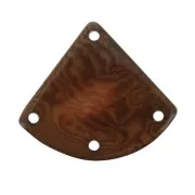 Entrepieza forma triángulo 4 agujeros de Tagua 25x28 mm - Marrón x1