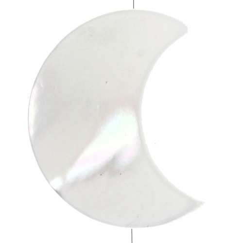 Cuentas luna 12x9,5 mm - Natural x4