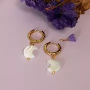 Cuenta Luna de Nácar - 12x11 mm para hacer joyas de fantasía x4