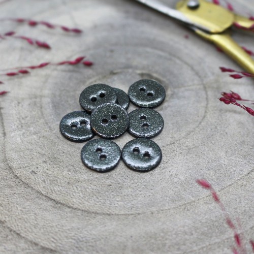 Botón para costura de Nácar Atelier Brunette - Glitter 9 mm Forest x1